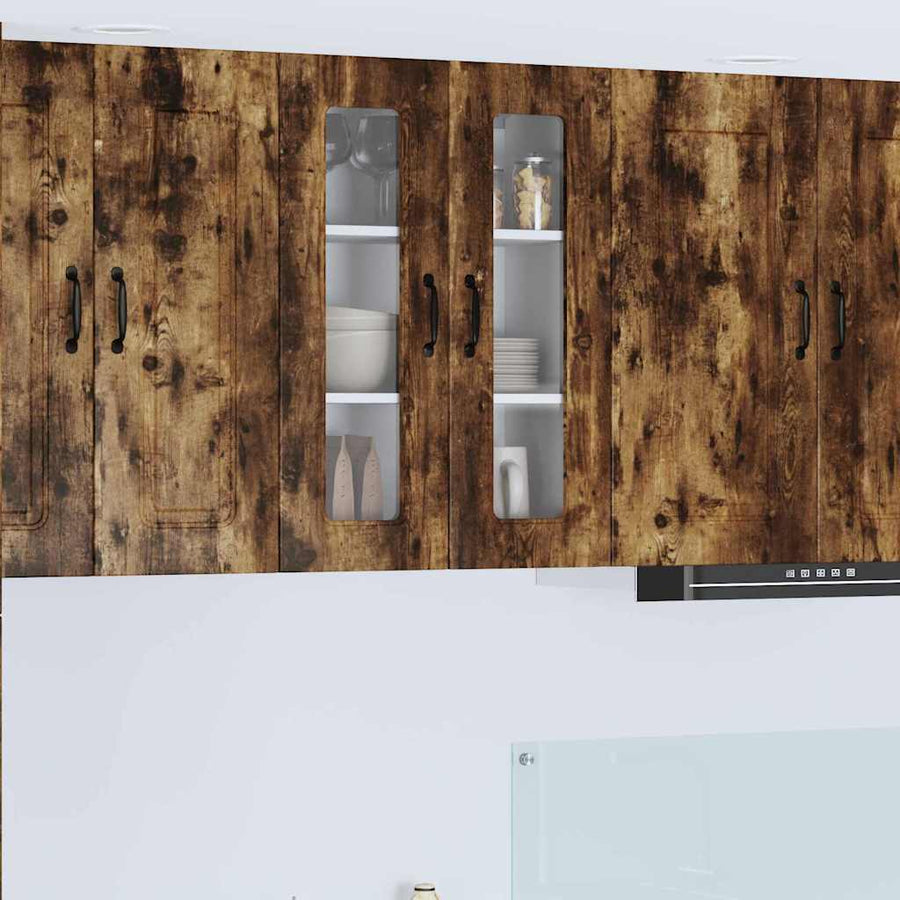 Keukenkast aan de muur met plank Gerookt eiken 60 x 31 x 80 cm