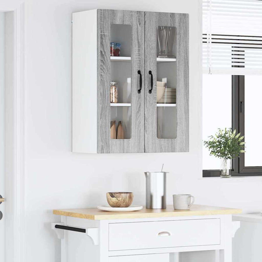 Keukenkast aan de muur met plank Grijs Sonoma 60 x 31 x 80 cm