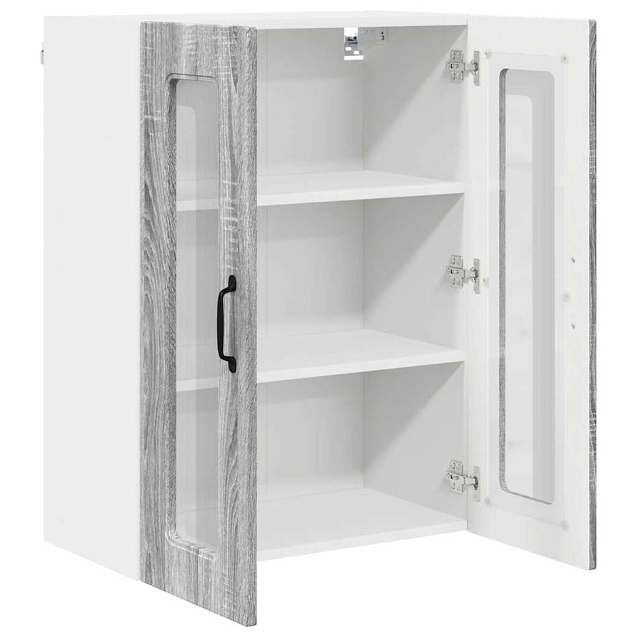 Keukenkast aan de muur met plank Grijs Sonoma 60 x 31 x 80 cm