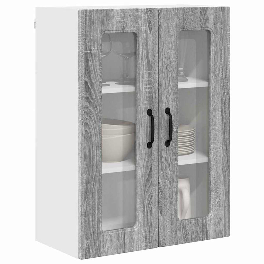 Keukenkast aan de muur met plank Grijs Sonoma 60 x 31 x 80 cm