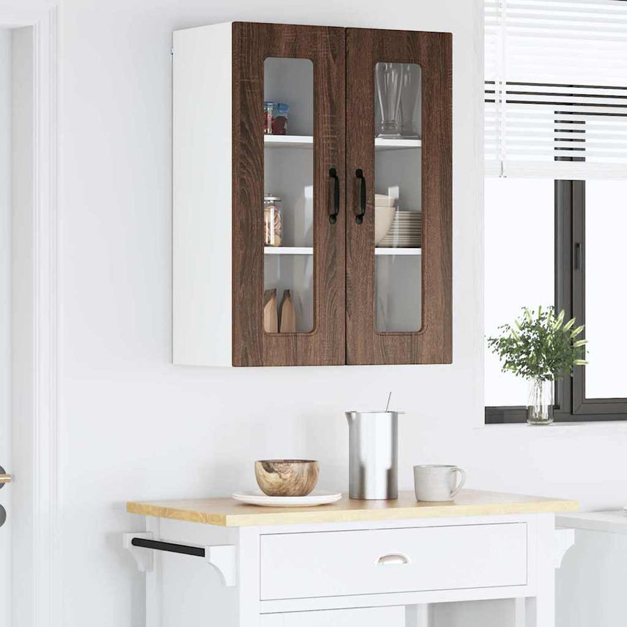 Keukenkast aan de muur Bruin Eiken 60 x 31 x 80 cm Bewerkt hout