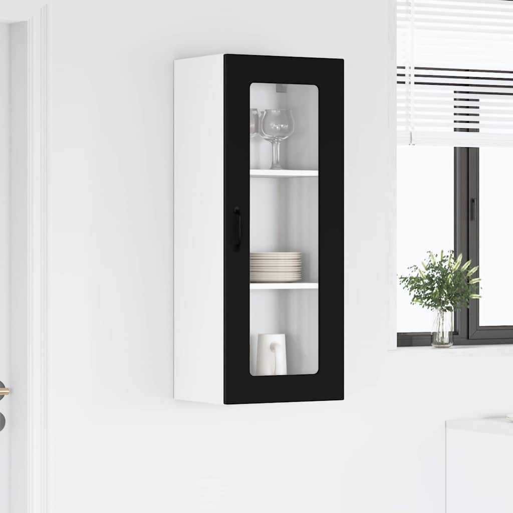 Keukenkast aan de muur Zwart 40 x 31 x 100 cm Bewerkt hout