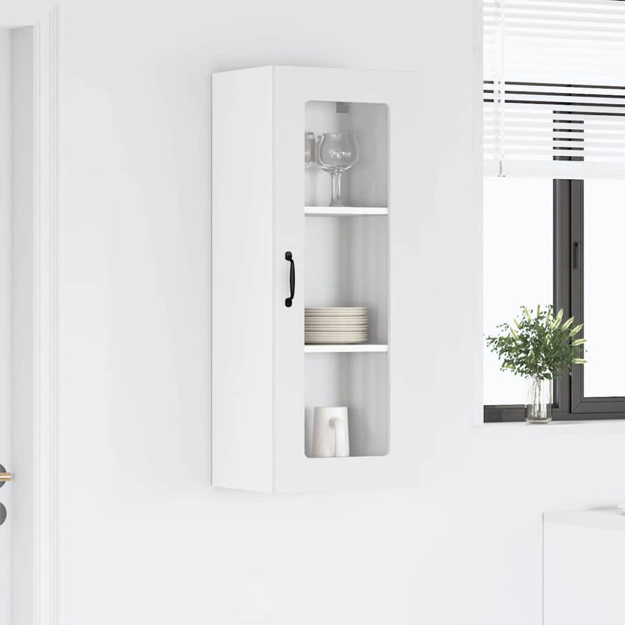 Keukenkast aan de muur met plank Hoogglans wit 40 x 31 x 100 cm