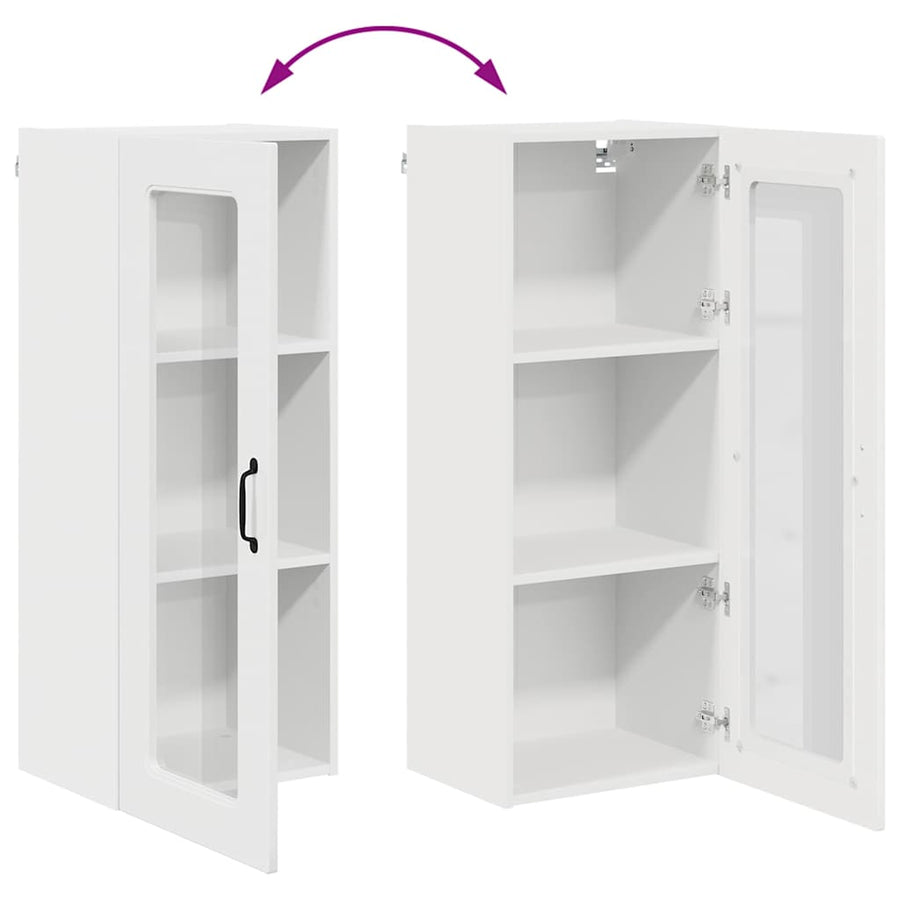 Keukenkast aan de muur met plank Hoogglans wit 40 x 31 x 100 cm