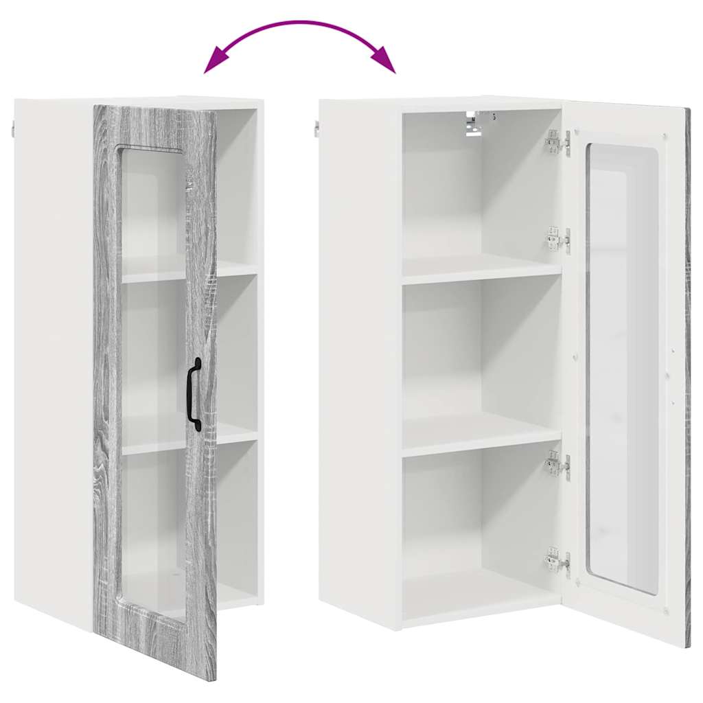 Keukenkast aan de muur met plank Grijs Sonoma 40 x 31 x 100 cm