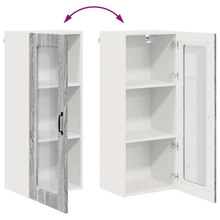 Keukenkast aan de muur met plank Grijs Sonoma 40 x 31 x 100 cm