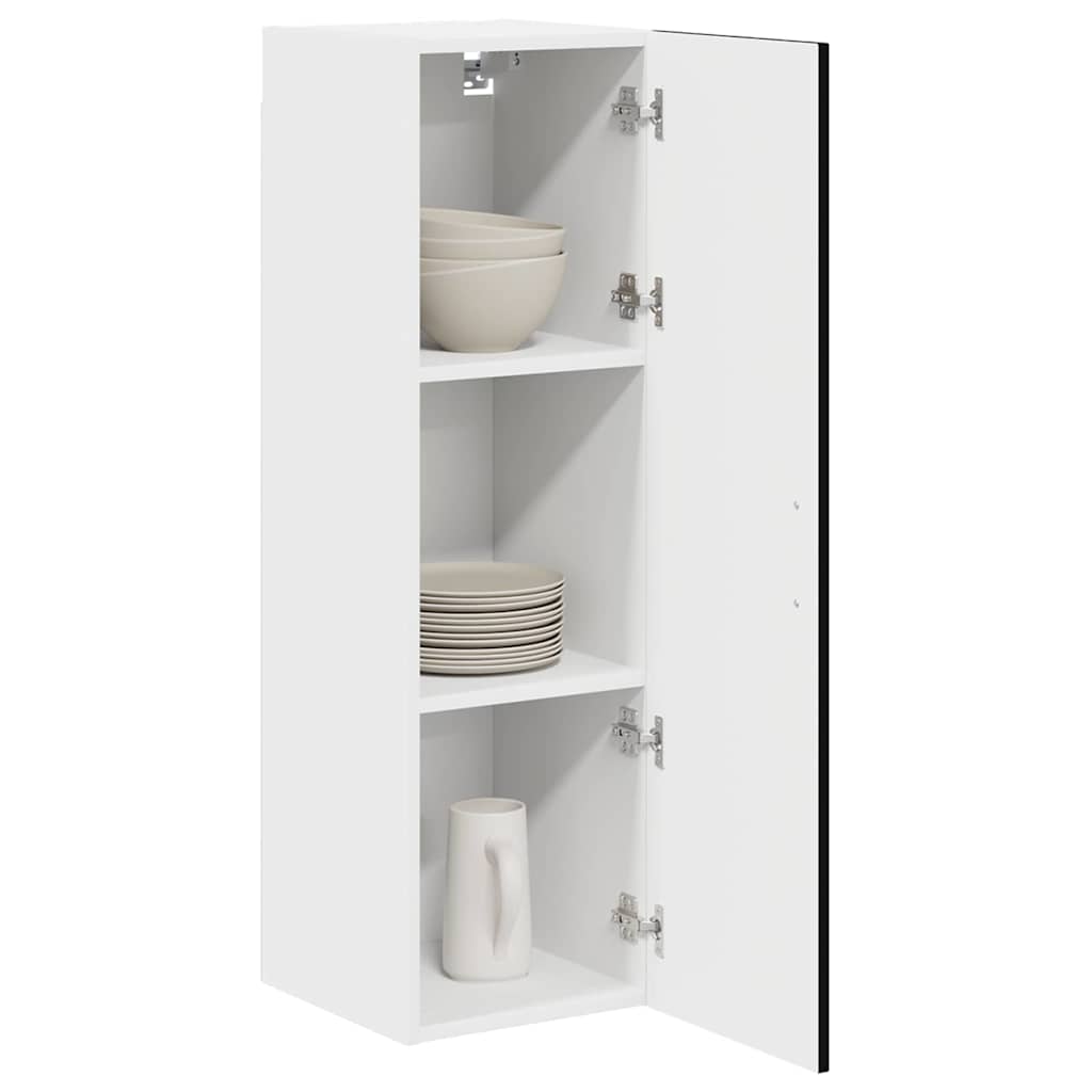 Keukenkast aan de muur Zwart 30 x 31 x 100 cm Bewerkt hout