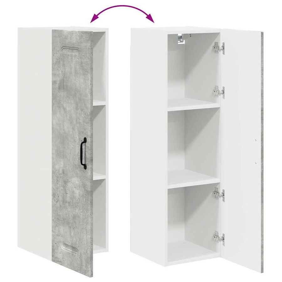 Keukenkast aan de muur met plank Beton Grijs 30 x 31 x 100 cm
