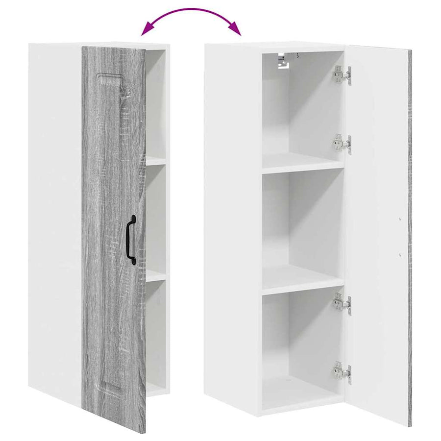Keukenkast aan de muur met plank Grijs Sonoma 30 x 31 x 100 cm