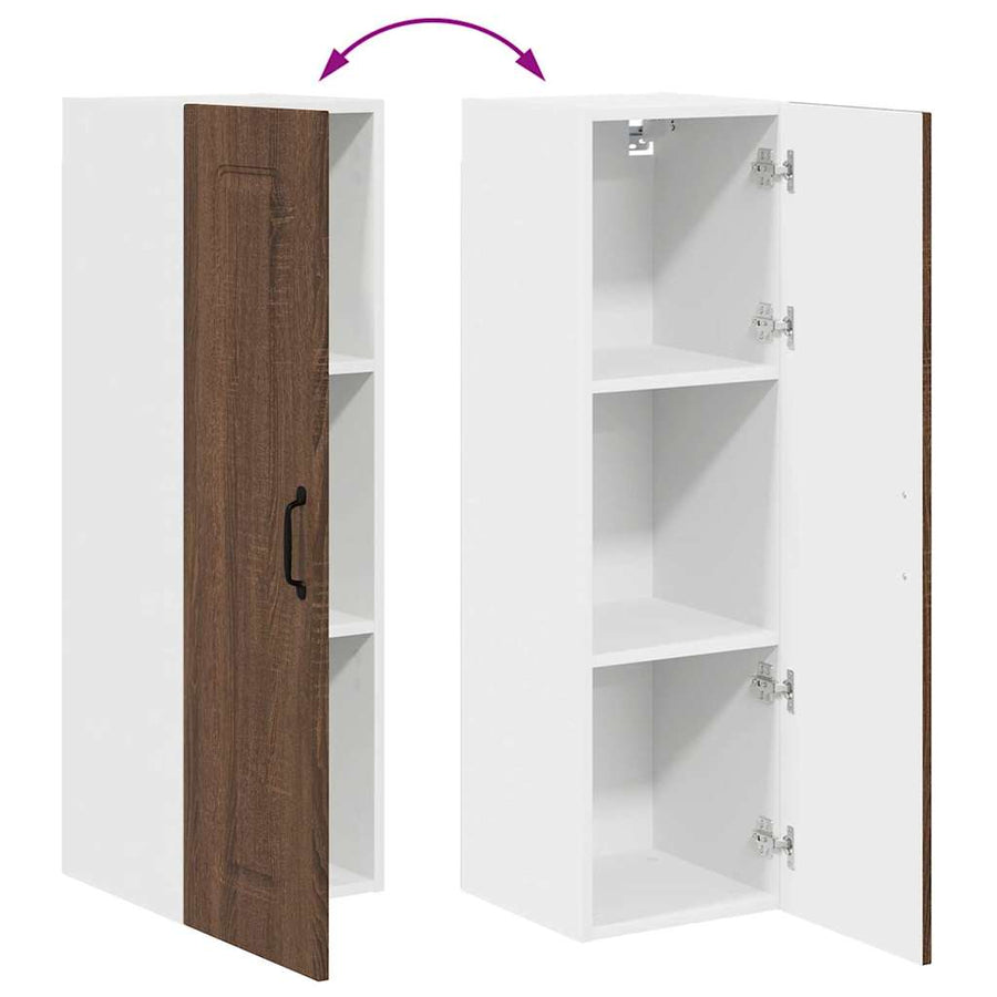 Keukenkast aan de muur met plank Bruin Eiken 30 x 31 x 100 cm