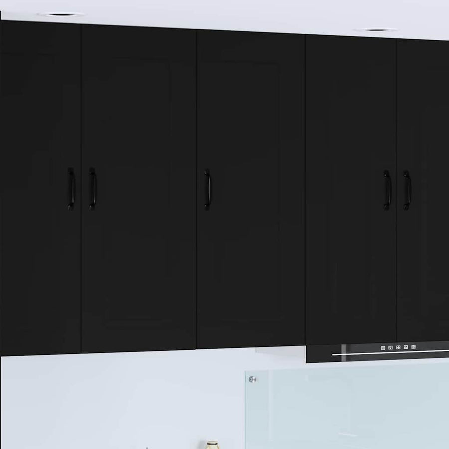 Keukenkast aan de muur Zwart 40 x 31 x 100 cm Bewerkt hout