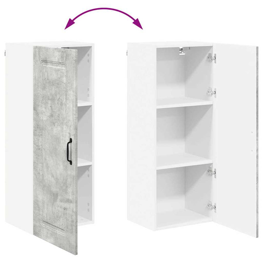 Keukenkast aan de muur met plank Beton Grijs 40 x 31 x 100 cm