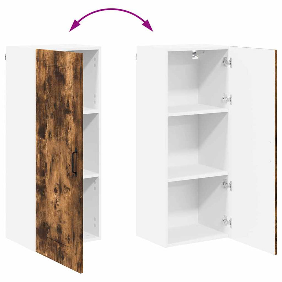Keukenkast aan de muur met plank Gerookt eiken 40 x 31 x 100 cm