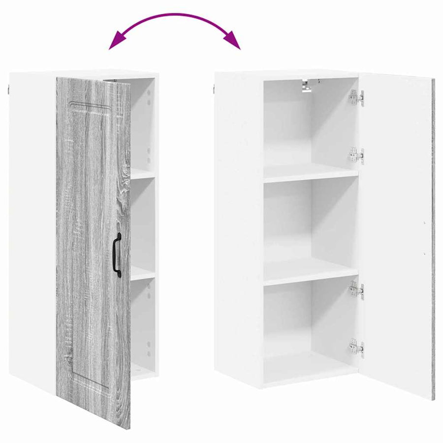 Keukenkast aan de muur met plank Grijs Sonoma 40 x 31 x 100 cm