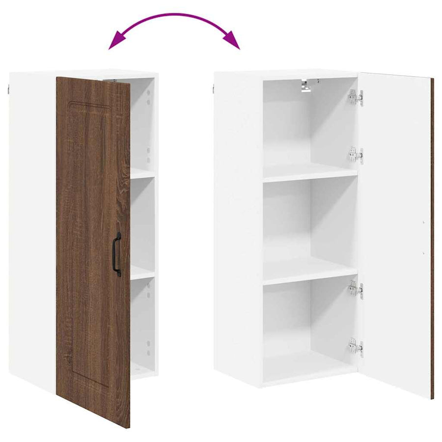 Keukenkast aan de muur met plank Bruin Eiken 40 x 31 x 100 cm