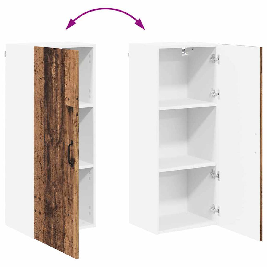 Keukenkast aan de muur Oud Hout 40 x 31 x 100 cm Bewerkt hout