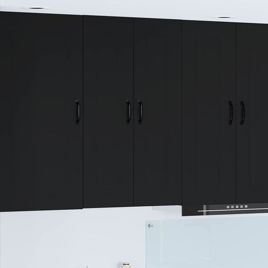 Keukenkast aan de muur Zwart 60 x 31 x 100 cm Bewerkt hout