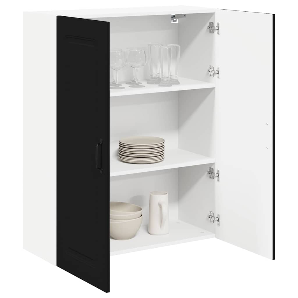 Keukenkast aan de muur Zwart 80 x 31 x 100 cm Bewerkt hout