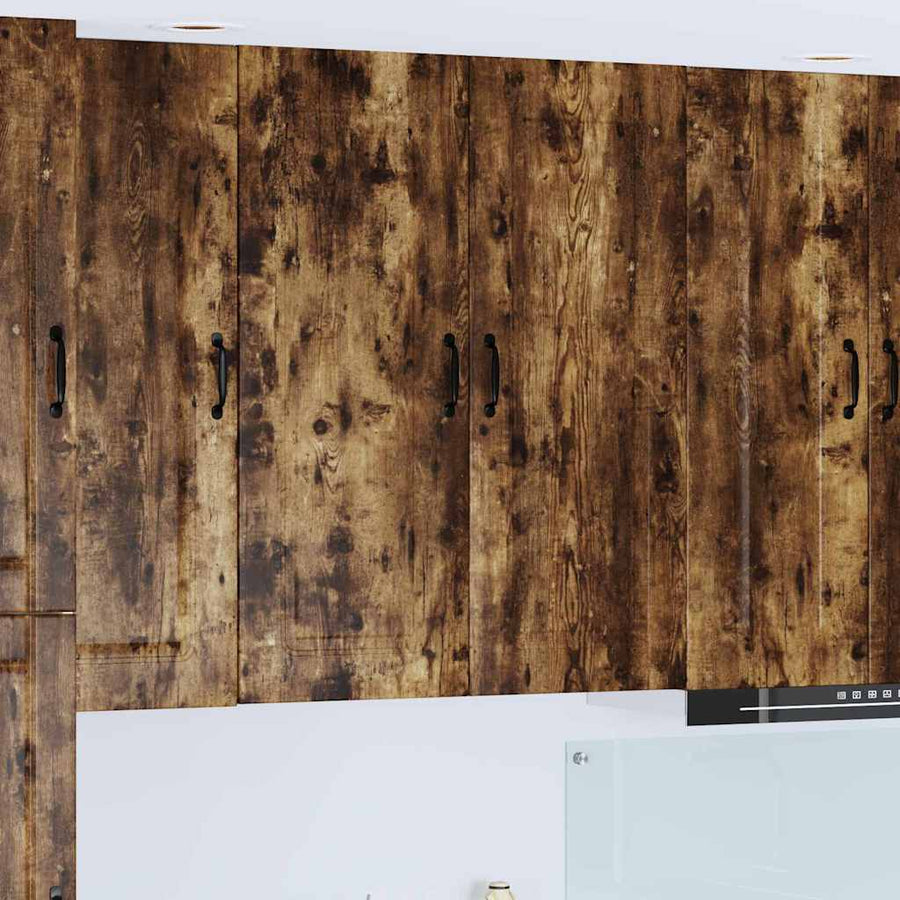 Keukenkast aan de muur met plank Gerookt eiken 80 x 31 x 100 cm