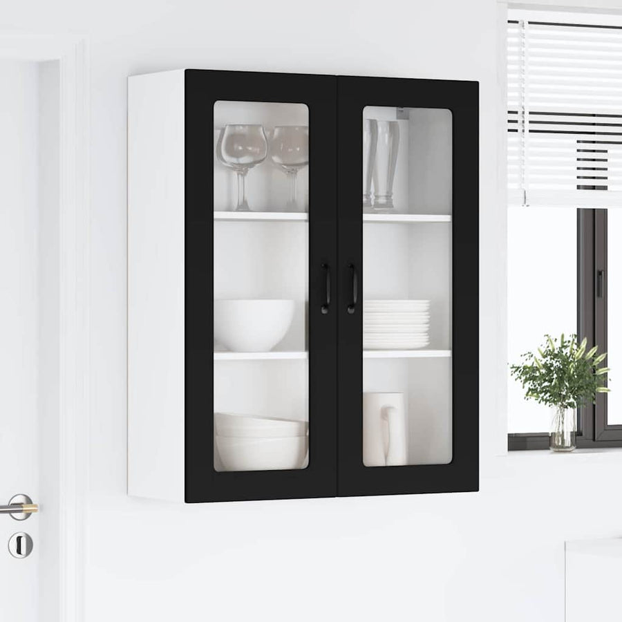 Keukenkast aan de muur Zwart 80 x 31 x 100 cm Bewerkt hout