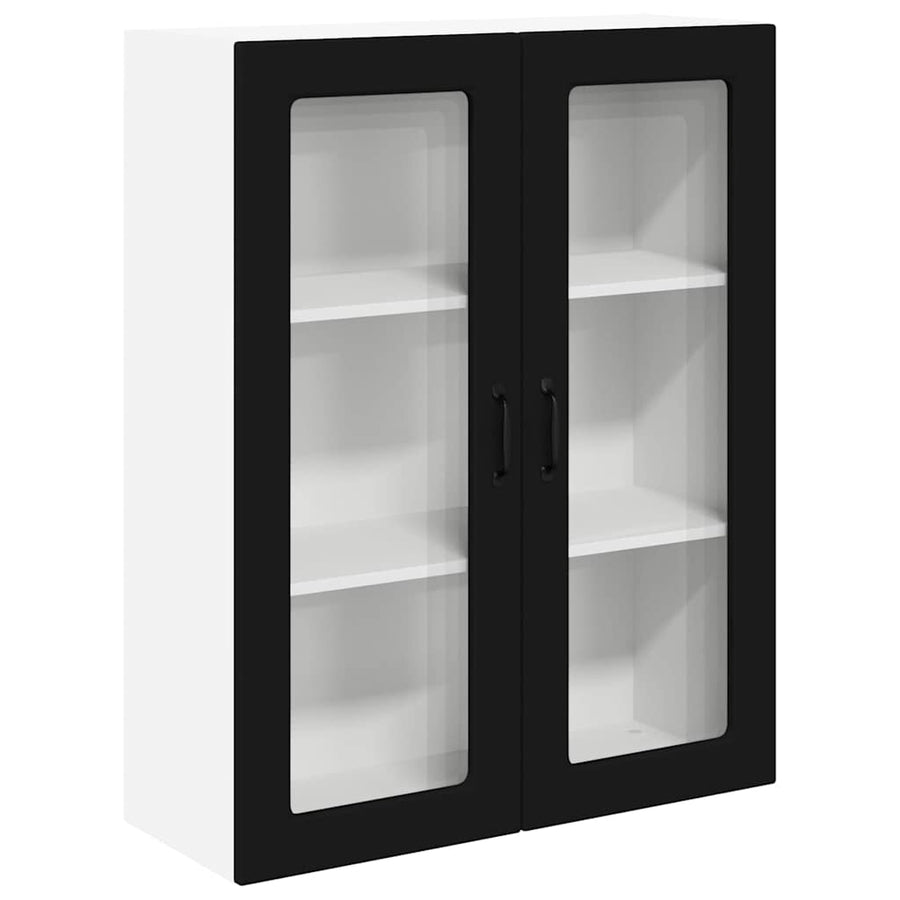 Keukenkast aan de muur Zwart 80 x 31 x 100 cm Bewerkt hout