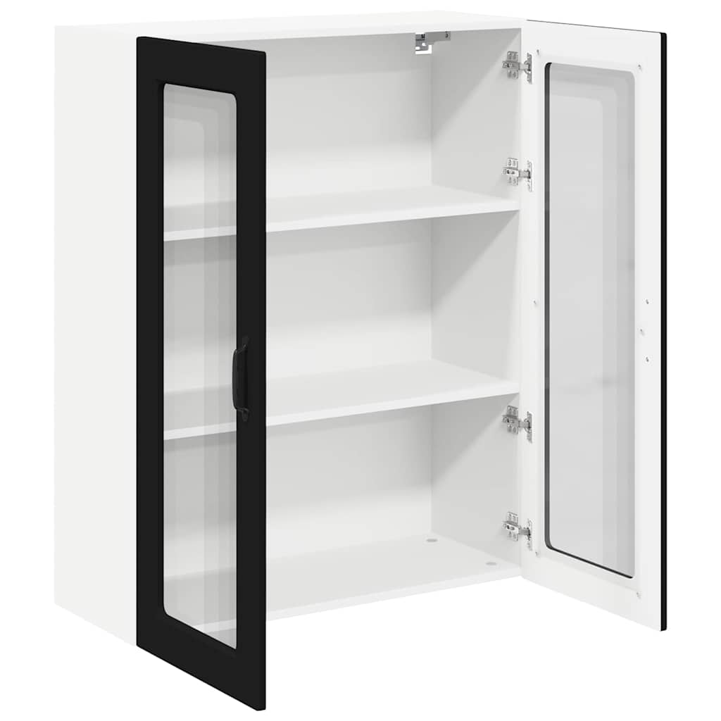 Keukenkast aan de muur Zwart 80 x 31 x 100 cm Bewerkt hout
