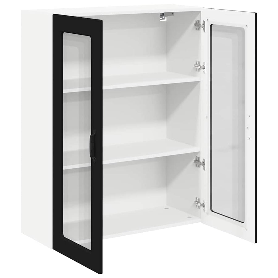 Keukenkast aan de muur Zwart 80 x 31 x 100 cm Bewerkt hout