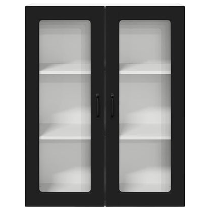 Keukenkast aan de muur Zwart 80 x 31 x 100 cm Bewerkt hout