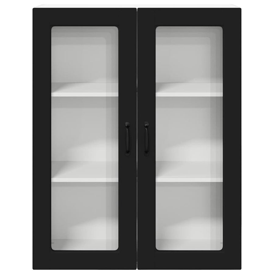 Keukenkast aan de muur Zwart 80 x 31 x 100 cm Bewerkt hout