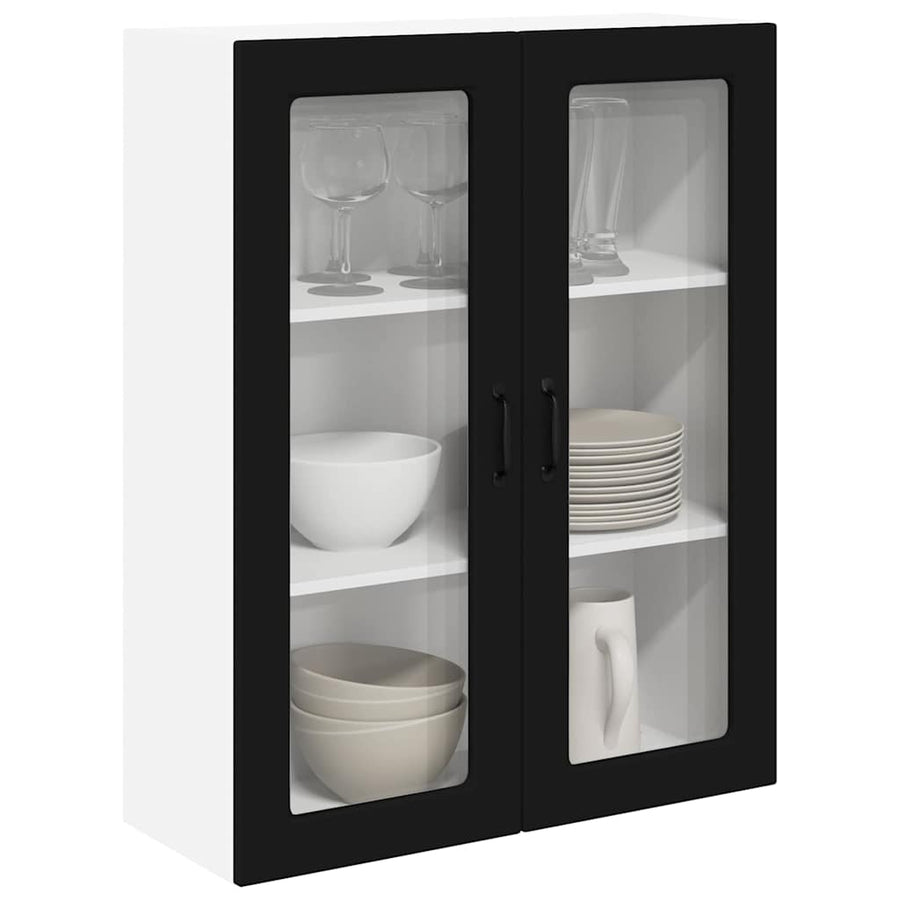 Keukenkast aan de muur Zwart 80 x 31 x 100 cm Bewerkt hout