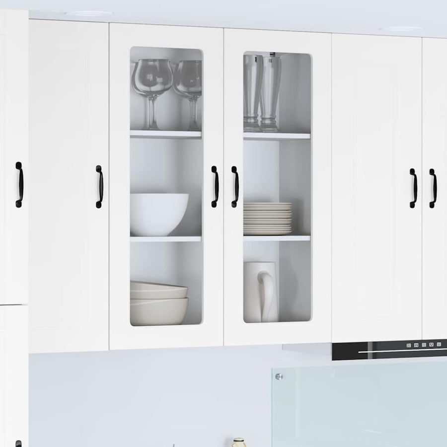 Keukenkast aan de muur met plank Hoogglans wit 80 x 31 x 100 cm