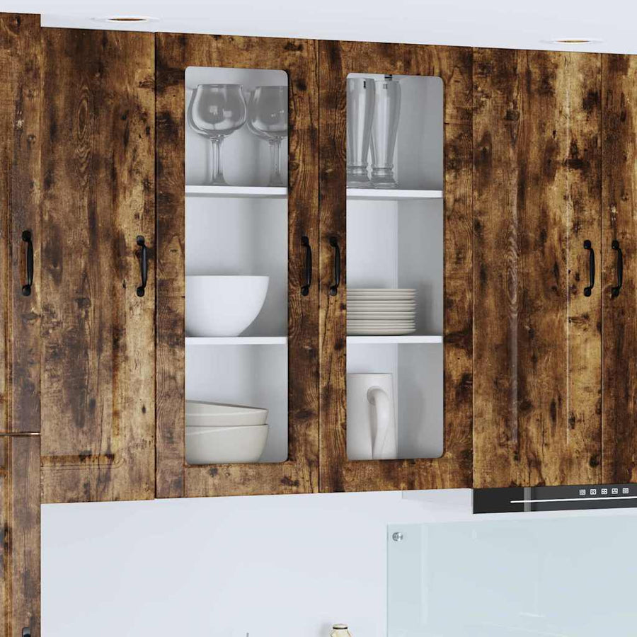 Keukenkast aan de muur met plank Gerookt eiken 80 x 31 x 100 cm