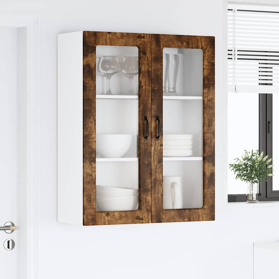 Keukenkast aan de muur met plank Gerookt eiken 80 x 31 x 100 cm
