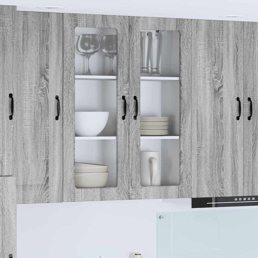 Keukenkast aan de muur met plank Grijs Sonoma 80 x 31 x 100 cm