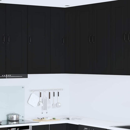 Keukenkast aan de muur Zwart 57 x 57 x 100 cm Bewerkt hout