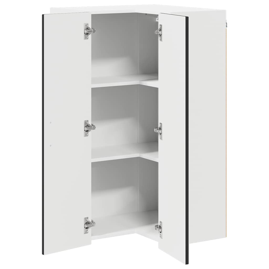 Keukenkast aan de muur Zwart 57 x 57 x 100 cm Bewerkt hout