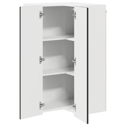 Keukenkast aan de muur Zwart 57 x 57 x 100 cm Bewerkt hout