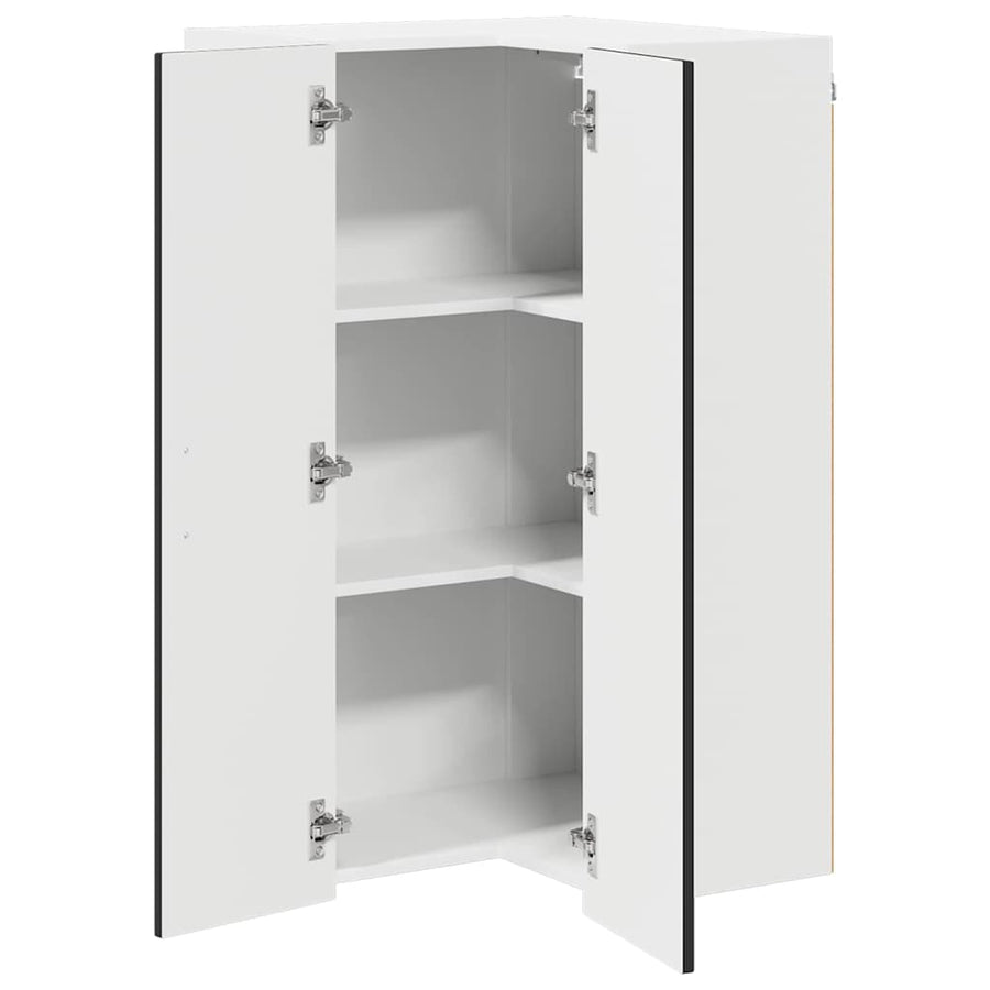 Keukenkast aan de muur Zwart 57 x 57 x 100 cm Bewerkt hout