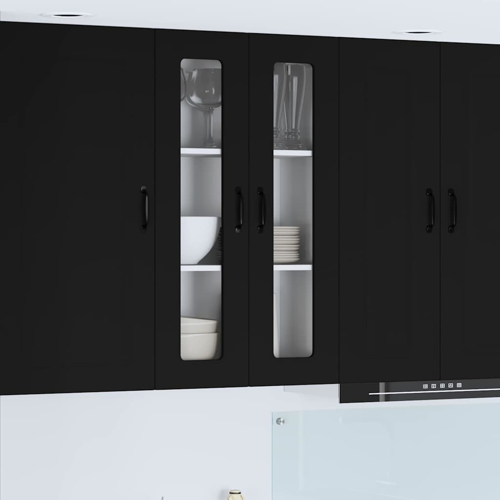 Keukenkast aan de muur Zwart 60 x 31 x 100 cm Bewerkt hout