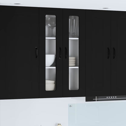 Keukenkast aan de muur Zwart 60 x 31 x 100 cm Bewerkt hout