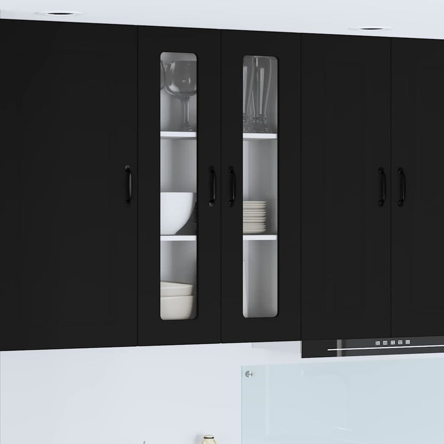 Keukenkast aan de muur Zwart 60 x 31 x 100 cm Bewerkt hout