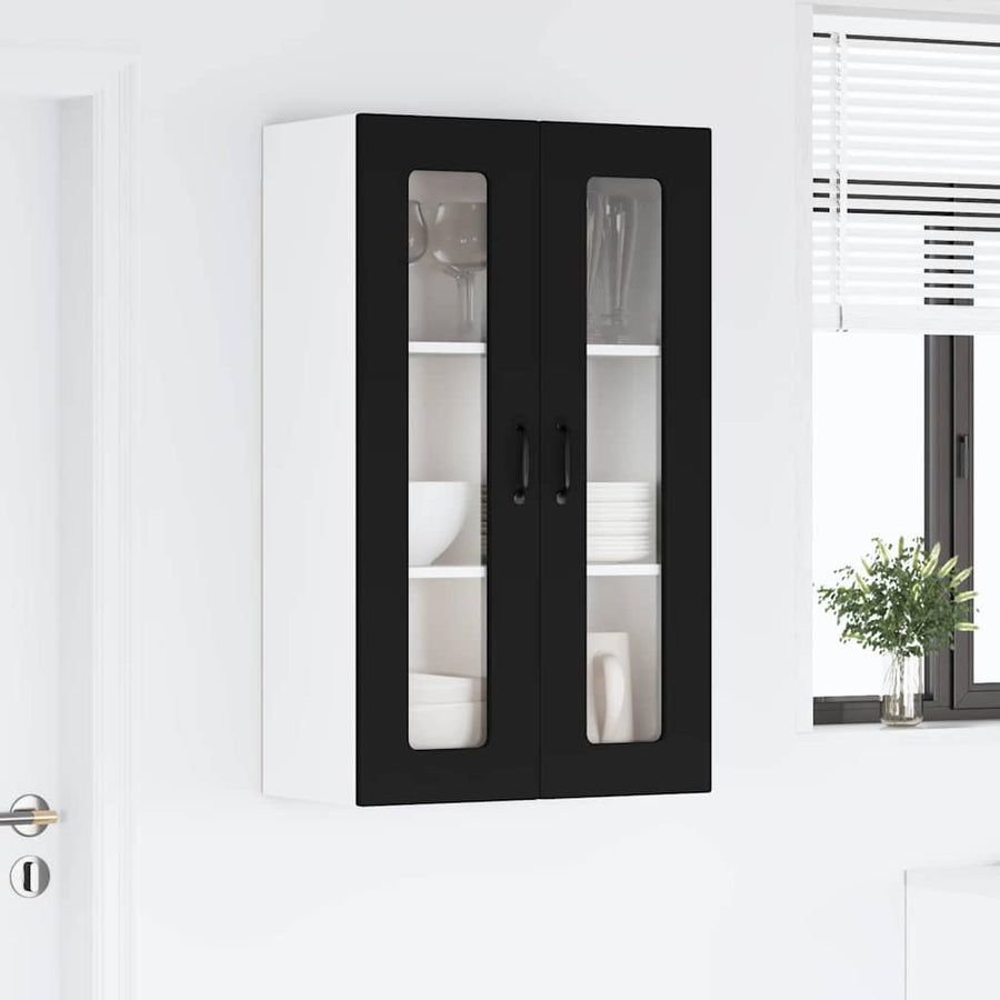 Keukenkast aan de muur Zwart 60 x 31 x 100 cm Bewerkt hout