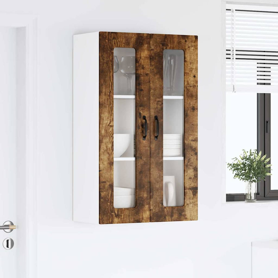 Keukenkast aan de muur met plank Gerookt eiken 60 x 31 x 100 cm