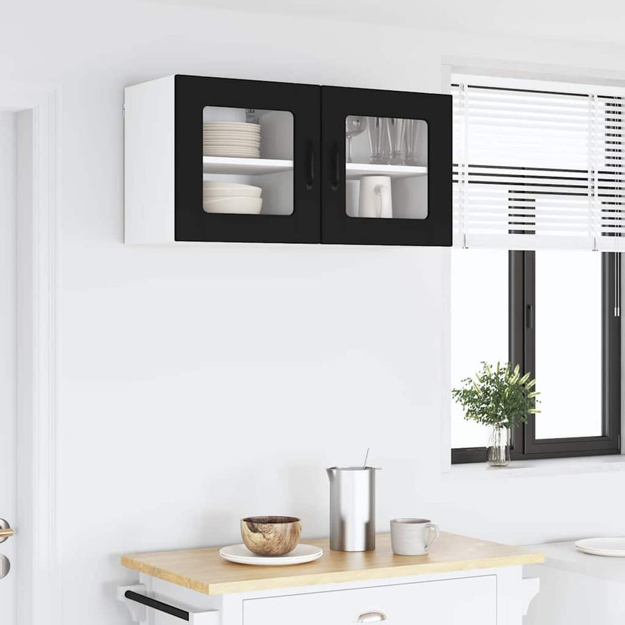 Keukenkast aan de muur Zwart 40 x 31 x 40 cm Bewerkt hout