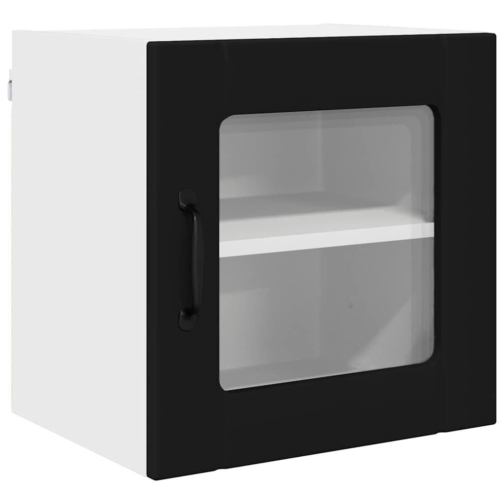 Keukenkast aan de muur 2 pcs Zwart 40 x 31 x 40 cm Bewerkt hout