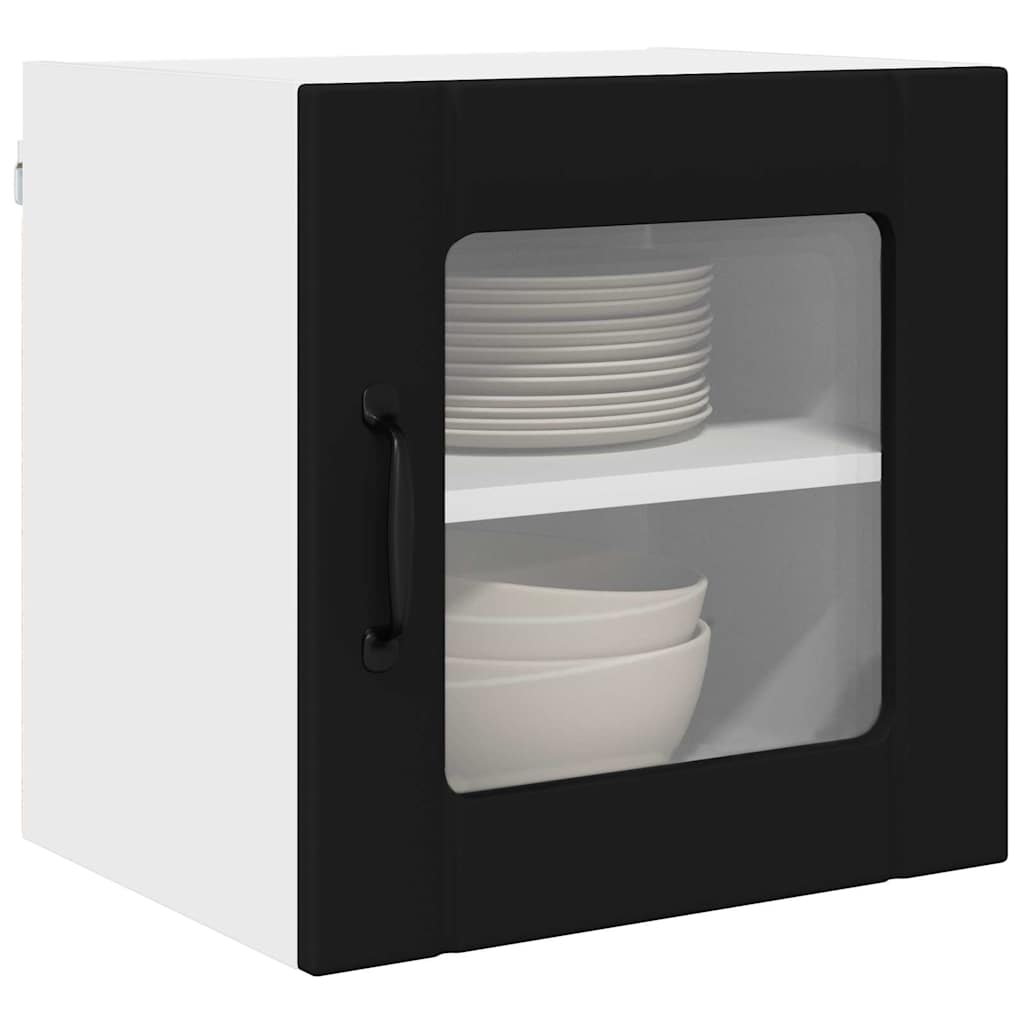 Keukenkast aan de muur 2 pcs Zwart 40 x 31 x 40 cm Bewerkt hout