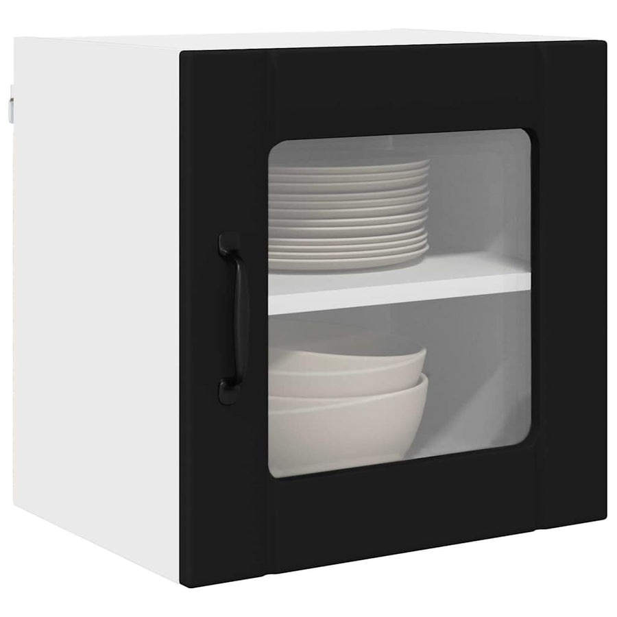 Keukenkast aan de muur 2 pcs Zwart 40 x 31 x 40 cm Bewerkt hout