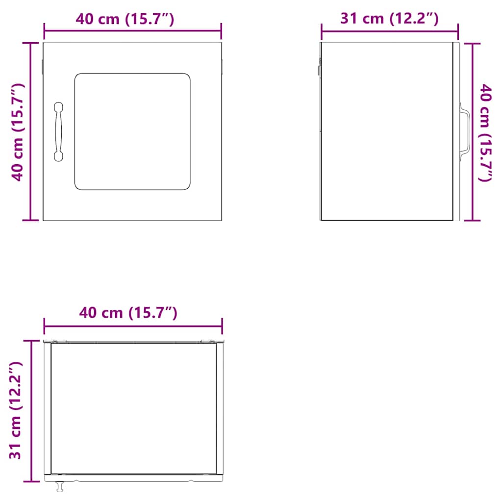 Keukenkast aan de muur 2 pcs Zwart 40 x 31 x 40 cm Bewerkt hout