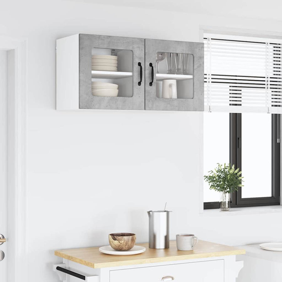 Keukenkast aan de muur 2 pcs Beton Grijs 40 x 31 x 40 cm