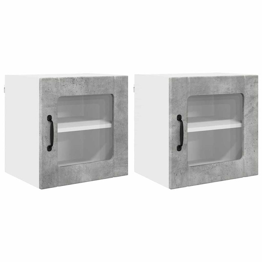 Keukenkast aan de muur 2 pcs Beton Grijs 40 x 31 x 40 cm